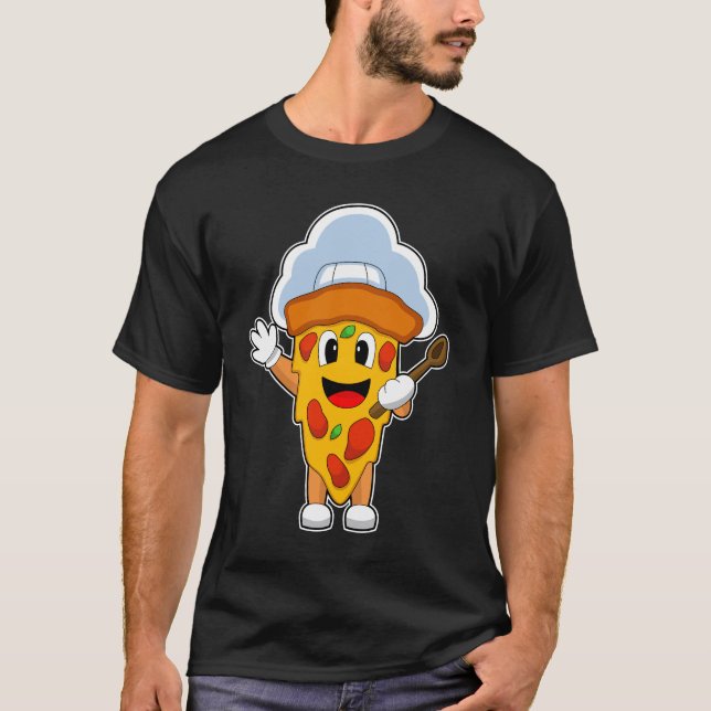 Pizza Chef Cooking spoon T Shirt (Framsida)