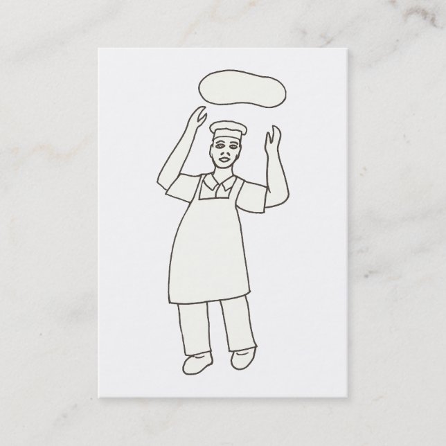 Pizza Chef Färgläggning Näringskort Visitkort (Framsida)