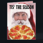 PIZZA CHRISTMAS SANTA BIG GREETING CARDS KORT<br><div class="desc">PIZZA SANTA CHRISTMAS-KORT</div>