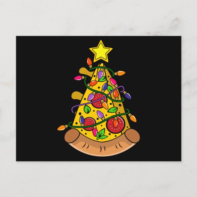 Pizza Christmas Tree Gift, Funny Pizza Costumes Vykort (Framsida)