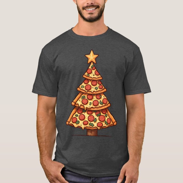 Pizza Christmasree-vänner T Shirt (Framsida)