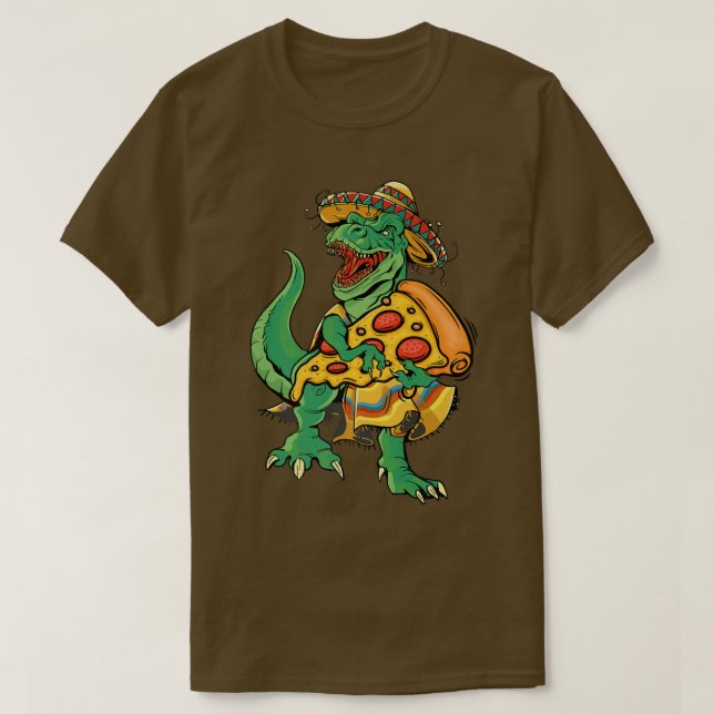 Pizza Cinco de Mayo Kids Boys Dinosaur T re Somber Shirt (Design framsida)
