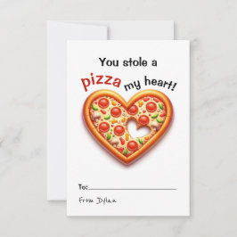 Pizza Classroom Valentine-kort Tack Kort