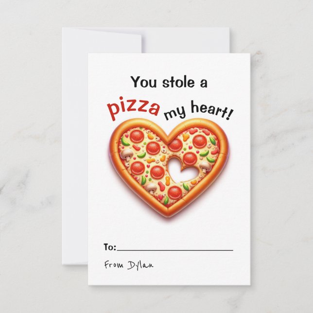 Pizza Classroom Valentine-kort Tack Kort (Framsida)