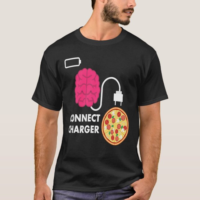 Pizza Connect Charger Pizza Paj tomt batteri T Shirt (Framsida)