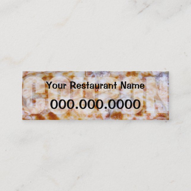 Pizza Coupon - Redo för anpassning Lojalitetskort (Framsida)