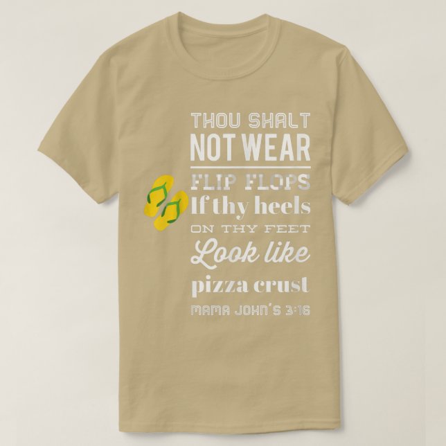 Pizza Crust Humor Flinflip flops Heels Manar Women T Shirt (Design framsida)