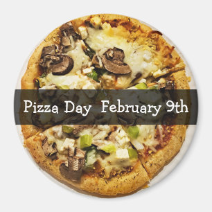 Pizza Day Februari Food Helgdag Button Magnet