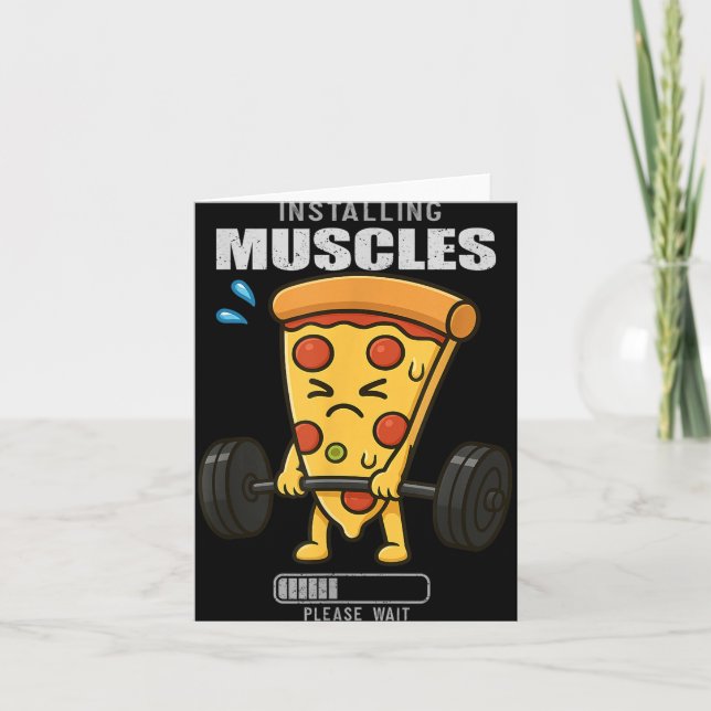 Pizza Deadlift Gym Råtta installationshus Lyftande Kort (Framsida)