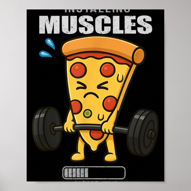 Pizza Deadlift Gym Råtta installationshus Lyftande Poster (Framsidan)