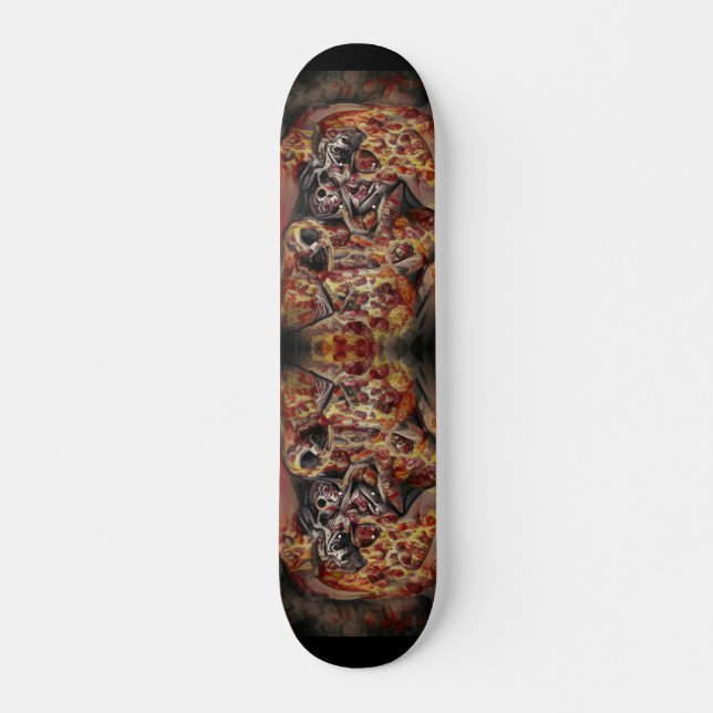 Pizza-deathälla grafik abstrakt konst  mini skateboard bräda 18,5 cm (Framsida)