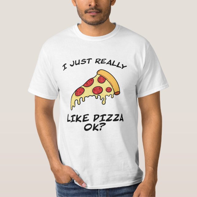 Pizza-del av pizza som säger snabbmatsgåva t shirt (Framsida)