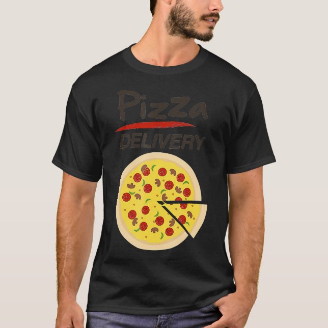 Pizza Delivery Funny Easy DIY Halloween Costume Me T Shirt (Framsida)