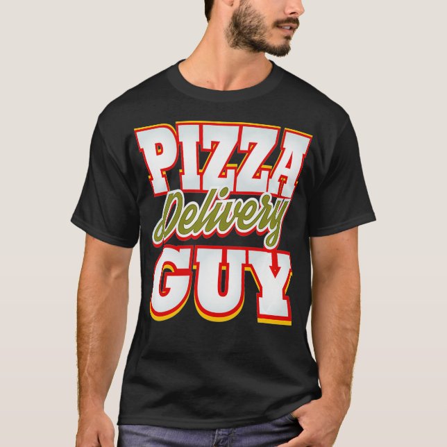 Pizza Delivery Guy Funny Party Hero Pizza Man Prem T Shirt (Framsida)