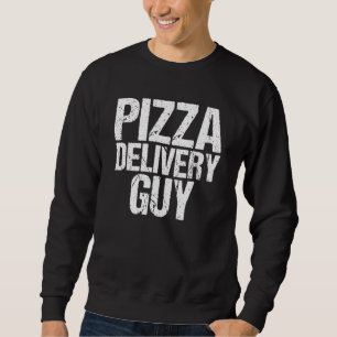 Pizza Delivery Guy Italiano Foodie Pun Costume Lång Ärmad Tröja