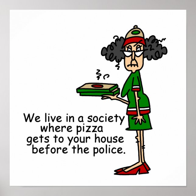 Pizza Delivery Humor Poster (Framsidan)