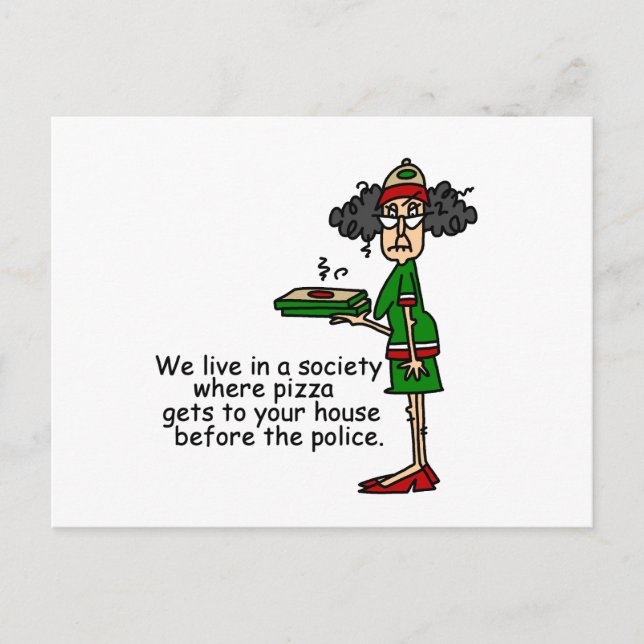 Pizza Delivery Humor Vykort (Framsida)