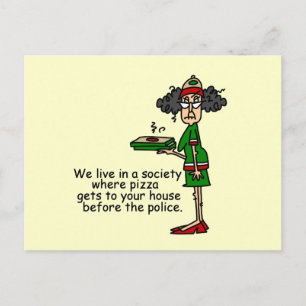 Pizza Delivery Humor Vykort