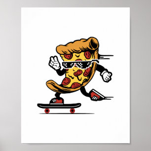 Pizza Delivery, Luso Pizza Skateboarding Poster