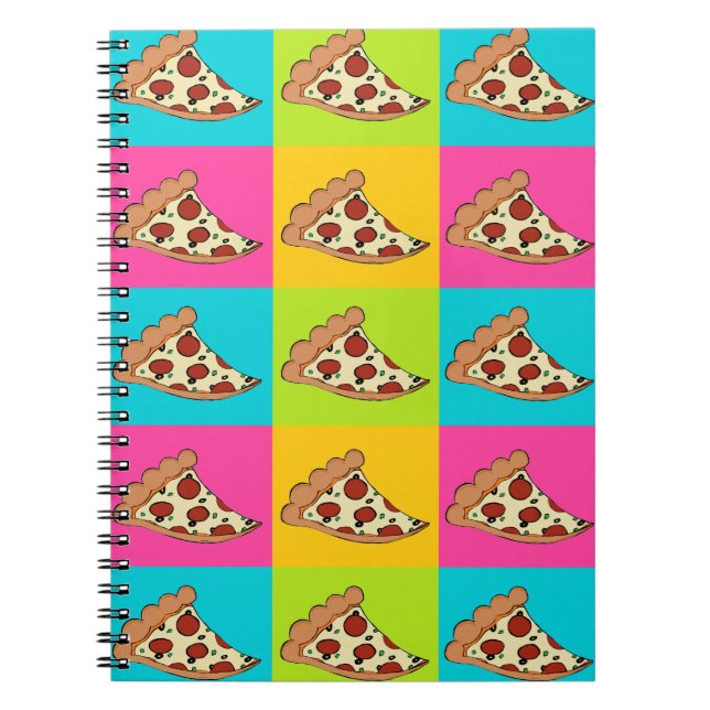 Pizza-design bärbar dator anteckningsbok med spiral (Framsidan)