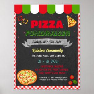 Pizza Dinner Fundraiser-händelsemall Poster