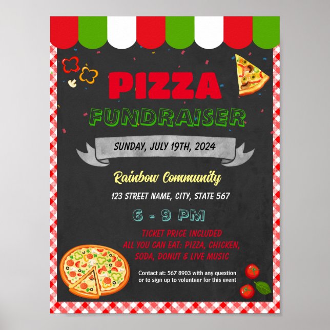 Pizza Dinner Fundraiser-händelsemall Poster (Framsidan)