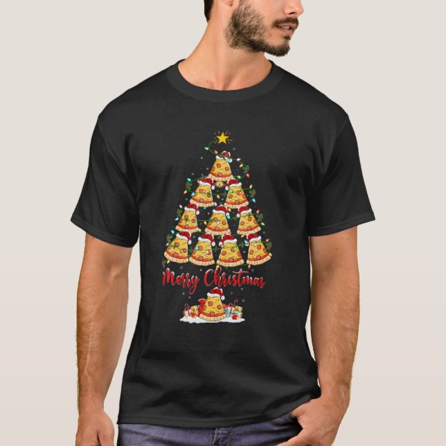 Pizza Dish Älskare Julafton Matching Santa Pizza C T Shirt (Framsida)