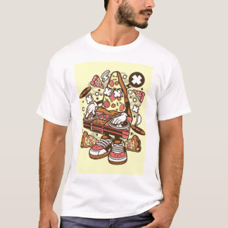 Pizza DJ Turnables Pop Art T Shirt