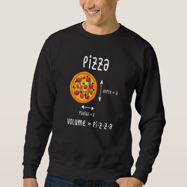 Pizza Djup a Radius Z Volume Math Fast Food Lång Ärmad Tröja (Framsida)