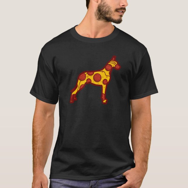 Pizza Dog Funny Pizza Great Dane Dog Premium T Shirt (Framsida)