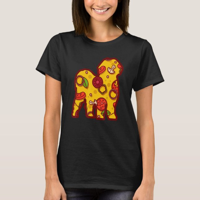 Pizza Dog Funny Pizza Shih Tzu Dog T Shirt (Framsida)