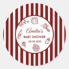 Pizza doodle special Delivery  Baby Shower Runt Klistermärke