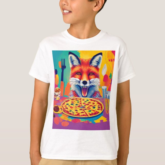 Pizza Dreams - Fox's Favorite Food - Fox's Feast T Shirt (Framsida)
