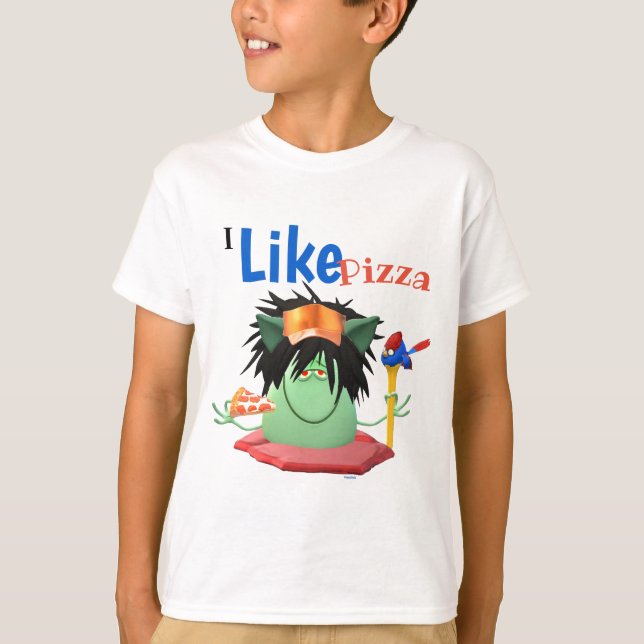 Pizza Eating Monster-tecken Tröja (Framsida)