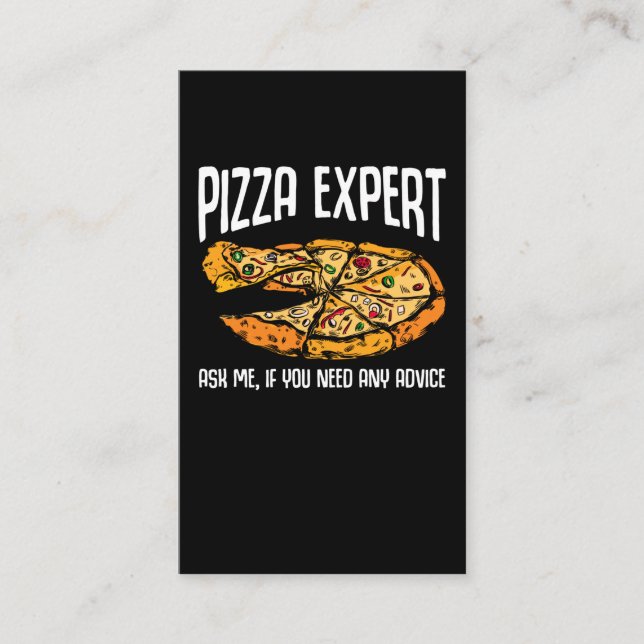 Pizza Expert Funny Pizza Advice Visitkort (Framsida)