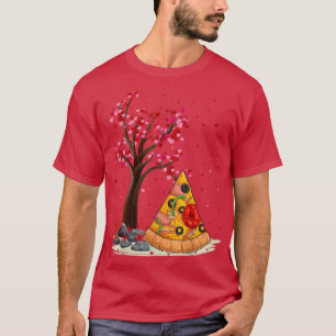 Pizza Fast Food Älskare Funny Heart Träd Pizza Val T Shirt