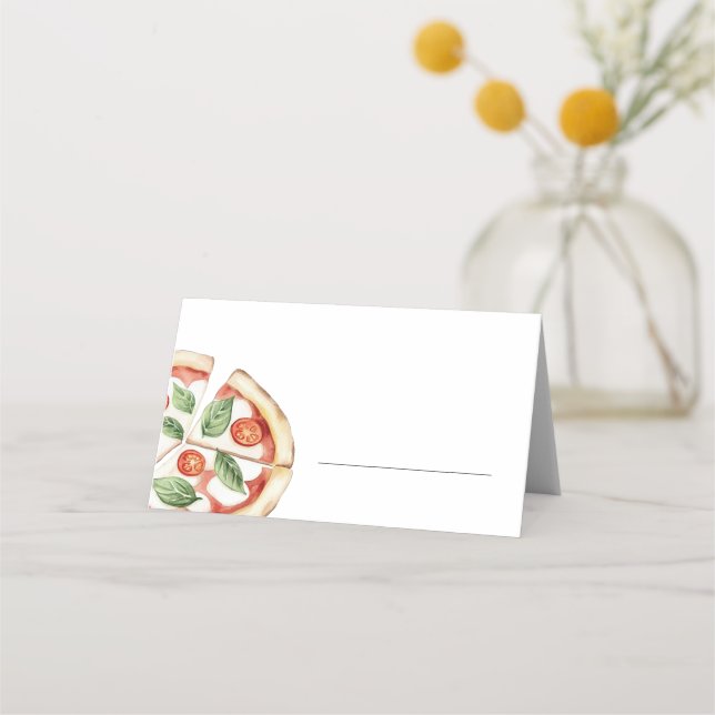 Pizza Fill in Buffet Place Card Placeringskort (Framsida)