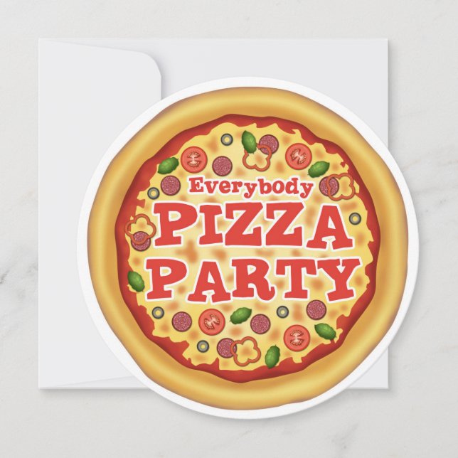 Pizza Födelsedagsfest inbjudan (Framsida)