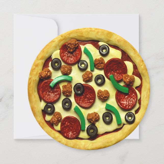 Pizza Födelsedagsfest inbjudan (Framsida)
