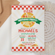 Pizza Födelsedagsfest inbjudan