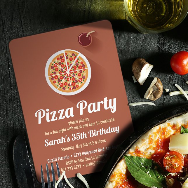 Pizza Födelsedagsfest inbjudan (Skapare uppladdad)