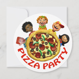 Pizza Födelsedagsfest inbjudan