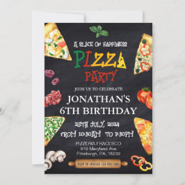 Pizza Födelsedagsfest Inbjudningar
