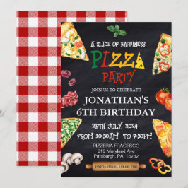 Pizza Födelsedagsfest Inbjudningar