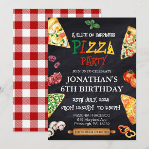 Pizza Födelsedagsfest Inbjudningar