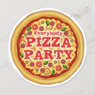 Pizza Födelsedagsfest Inbjudningar