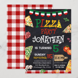 Pizza Födelsedagsfest Inbjudningar