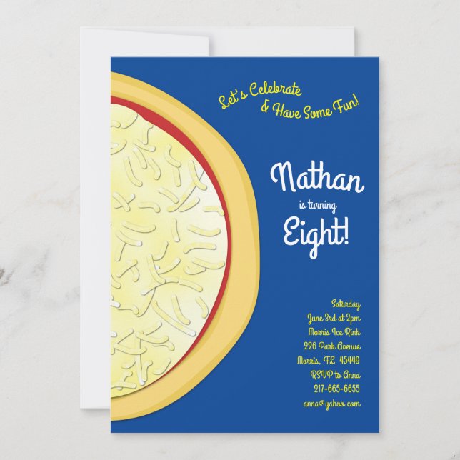 Pizza Födelsedagsfest Inbjudningar (Framsida)