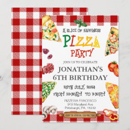 Pizza Födelsedagsfest Inbjudningar