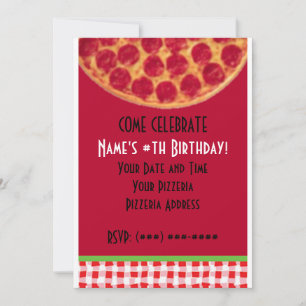 Pizza-Födelsedagsfest... Inbjudningar